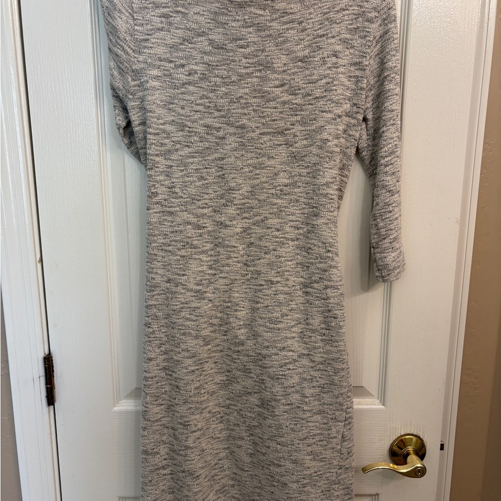 Anthropologie T.La Gray Knee Length Sweater Dress Women’s Size Small Front Tie - Picture 3 of 12